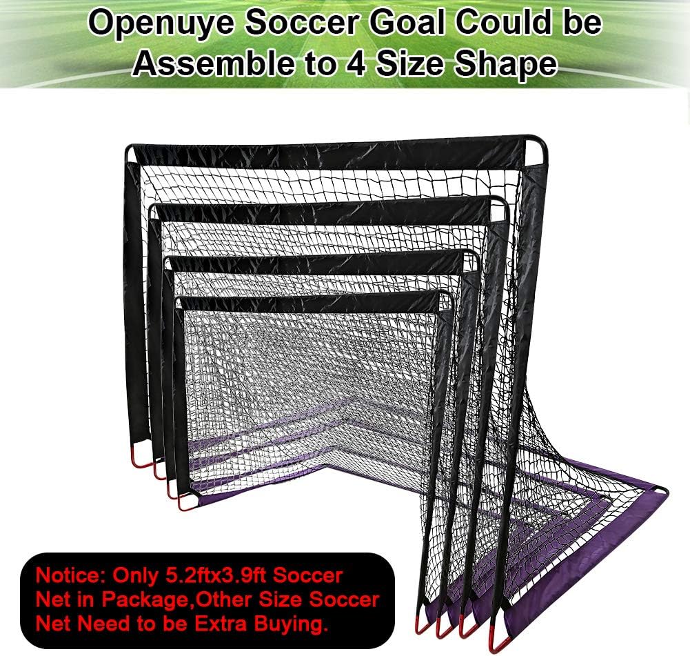 Openuye Soccer Goals, 5.2ftx3.9ft Training Soccer Goal for Kids Teens Adults Punting and Kicking Practice, with Easy Portable Fold-Up Goal and Net : Sports & Outdoors