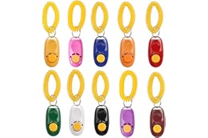 payanwin 10pcs 10 Color Universal Animal Pet Dog Training Clicker with Wrist Bands Strap, Assorted Color Dog Clickers for Pet