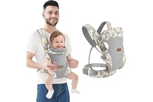 Ocanoiy Breathable Baby Carrier, Adjustable Baby Wrap Carrier with Lumbar Support, All-Position Baby Holder Carrier for Toddler Infant, Cozy and Lightweight Infant Carrier for 7-45lbs (Camouflage)