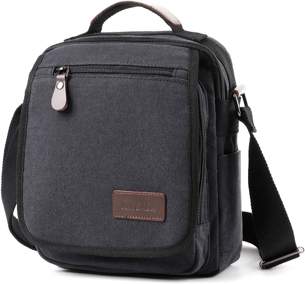 XINCADA Mens Bag Messenger Bag Canvas Shoulder Bags Travel Bag Man Purse Crossbody Bags for Work Business