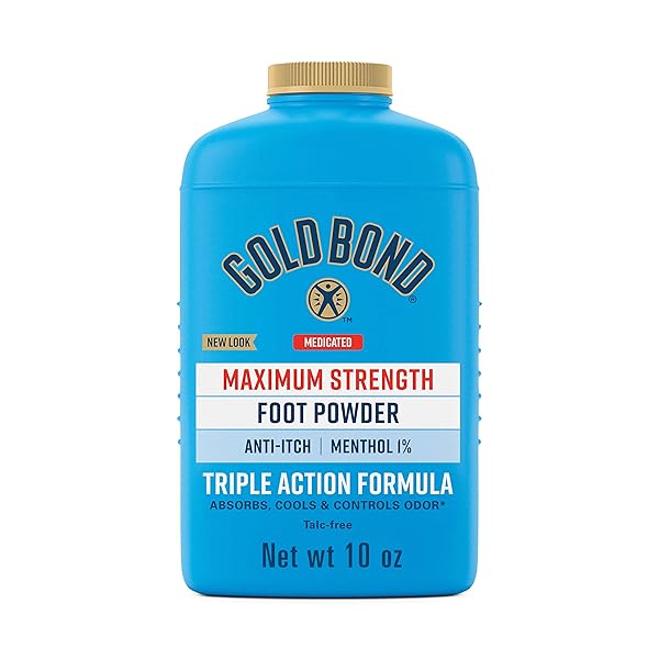 GOLD BOND MEDICATED TALC-FREE FOOT POWDER 10 OZ., MAXIMUM STRENGTH ODOR CONTROL & ITCH RELIEF