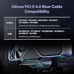 Okinos, PCI-E 4.0 Riser Cable, Compatible with