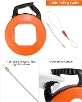 QWORK 50M Fiberglass Fish Tape Wire Puller Cable Pulling Aid Reel Electrician view 3