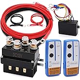 TuoLauthon 12V 250A Winch Solenoid Relay Contactor for 2000-5000lbs UTV ATV Truck Winches with 2Pcs Wireless Winch Remote Con