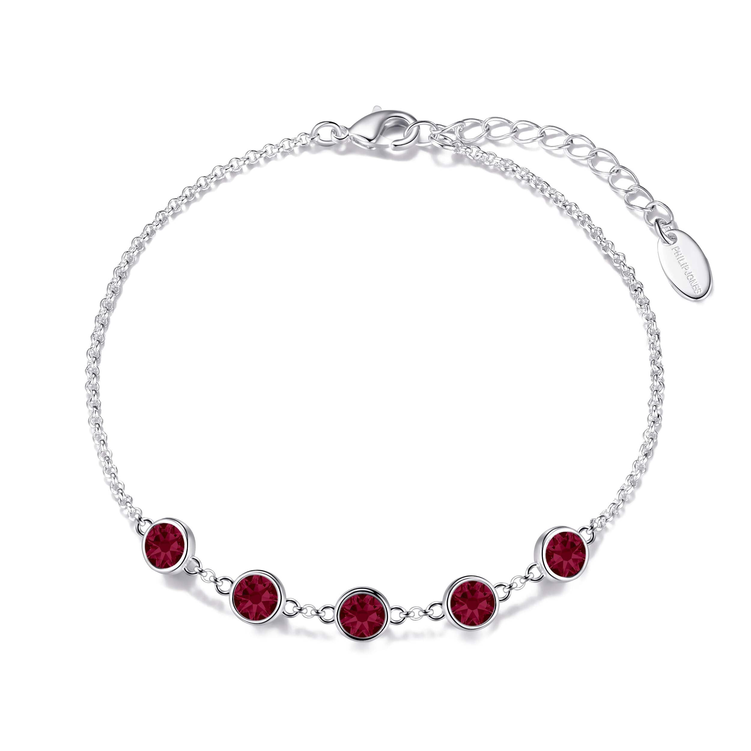 Philip Jones Red Crystal Chain Bracelet Created with Zircondia® Crystals