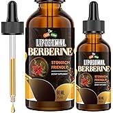 Berberine Supplement Liquid Drops - High Bioavailability Liposomal Berberine Supplements, Berberine HCL Complex with Ceylon Cinnamon Plus Turmeric, Suitable for Women,Men-60ml