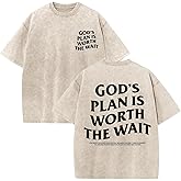 Wrenpies Christian Faith Shirts for Men Jesus God Bible Verse Inspirational Religious Graphic Tees Acid Wash Vintage Tshirt