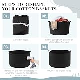 Maliton Black Basket 50x33 cm Large Foldable Laundry Hamper 68L with Handles view 8