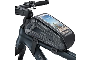 Aomiker Waterproof Bike Frame Bag - [2025 Quick Zipper] Bike Phone Bag with 1.6L Capacity, Bicycle Top Tube Bag, Bike Phone Mount Holder, Cycling Pouch, Bike Accessories for Phones up to 7"