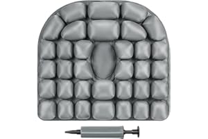 VentaEase Inflatable Seat Cushion for Wheelchair - Coccyx Cushion for Tailbone Pain & Hemorrhoid Seat Cushions - Used to Reli