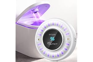 NUTICT Toilet UV Light with 6 UV-C LEDs, 3-Min Auto Cleaning, 2000mAh Rechargeable Battery, Toilet Lid UV Cleaner for Home Hotel Guest Room Shared Bathroom, White