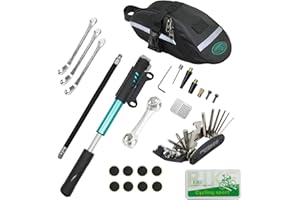 Chumxiny Bike Repair Kit Contains 16-in-1 Tool, 120Psi Mini Bicycle Pump, Tire Patch, Used for Mountain/Road Bike.(Blue)