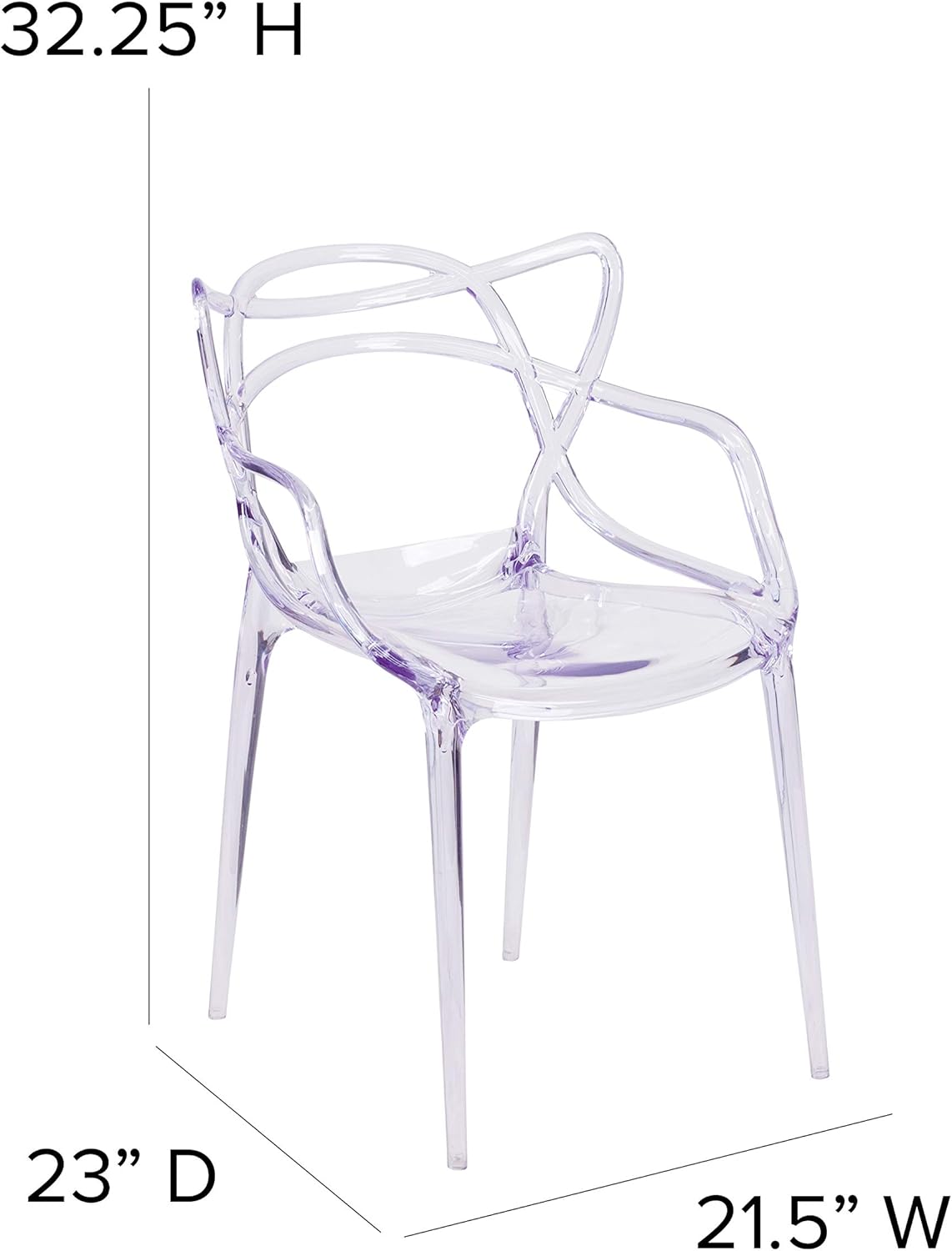 Flash Furniture 4 Pack Nesting Series Transparent Stacking Side Chair: Furniture & Decor