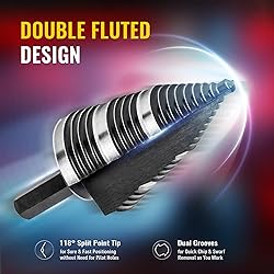 ZELCAN 1PC M2 Step Drill Bit, Faster Drilling Step