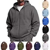 Full Zip Hoodies for Men Big And Tall Oversized Hooded Fleece Sweatshirt | Knit Open Front Cardigan, Zipper Jackets, Oversize, Streetwear, Basic Fit, Lightweight, Warm, Big and Tall, Hooded Sweatshirt