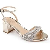 Jewel Badgley Mischka Ansley Metallic Mesh Block Heel