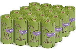 WOWFLASH 240 Count Lavender Scented 13” x 9” Dog Poop Bags Rolls, Leakproof Strong & Sturdy Waste Bags for Doggie Cat Pet
