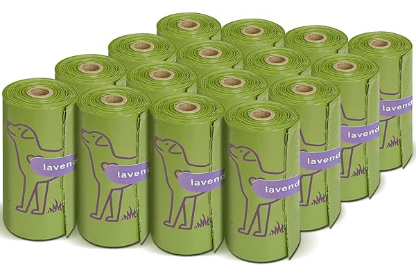 240 Count Lavender Scented 13” x 9” Dog Poop Bags Rolls, Leakproof Strong & Sturdy Waste Bags for Doggie Cat Pet