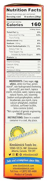 KINNIKINNICK, WAFERS VANILLA, 6.3 OUNCE