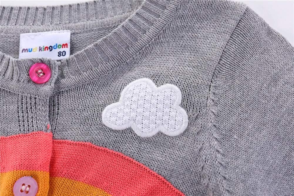 LittleSpring Baby Toddler Boys Girls Rainbow Cardigan Knitted Sweater: Clothing
