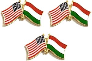 WORLD FLAGS DIRECT 3 National Country Flag USA Friendship Flag Lapel Pins Pack of 3 International & American Double Flag Pin Badge