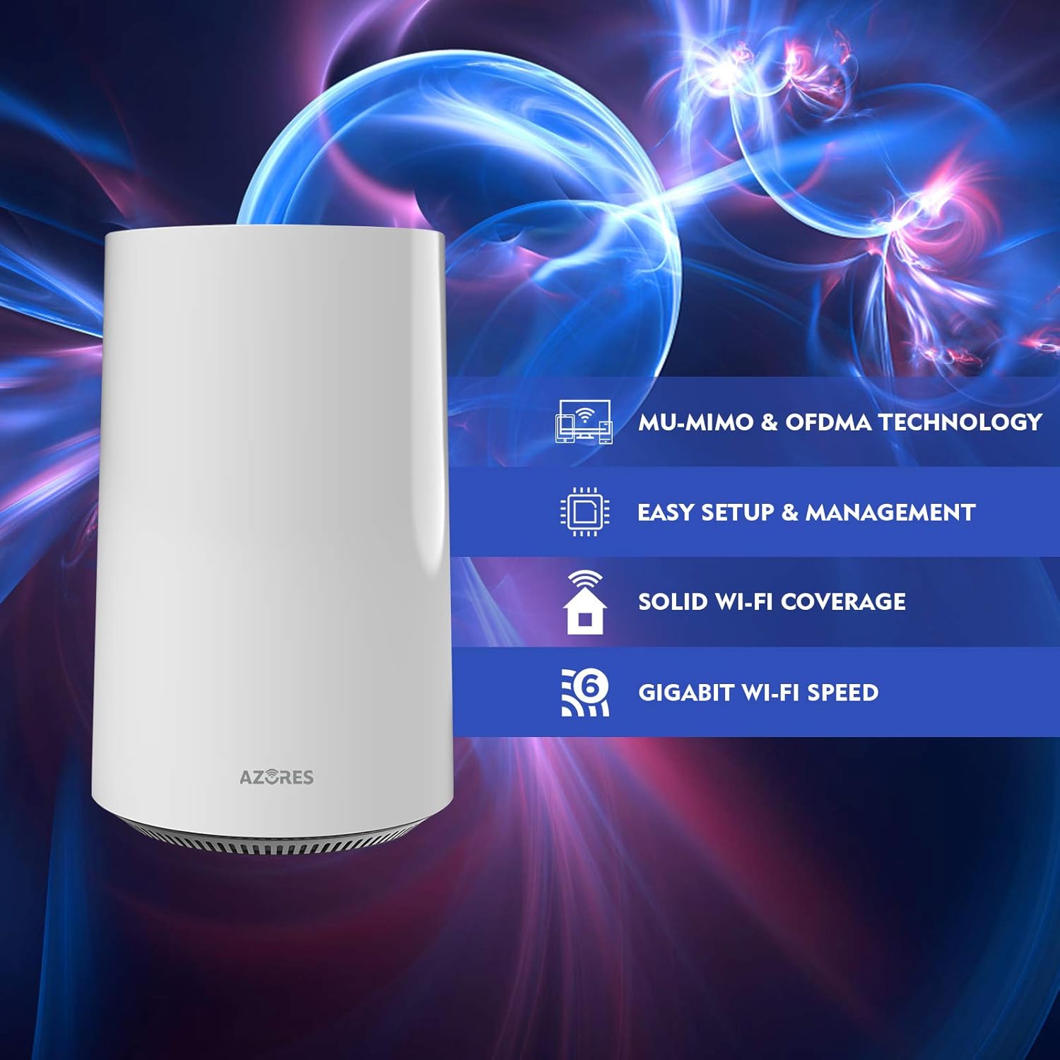 AZORES AX1500 Smart WiFi 6 Router | Up to 1,500 sq ft Coverage Dual Band MU-MIMO Wireless Router: Electronics