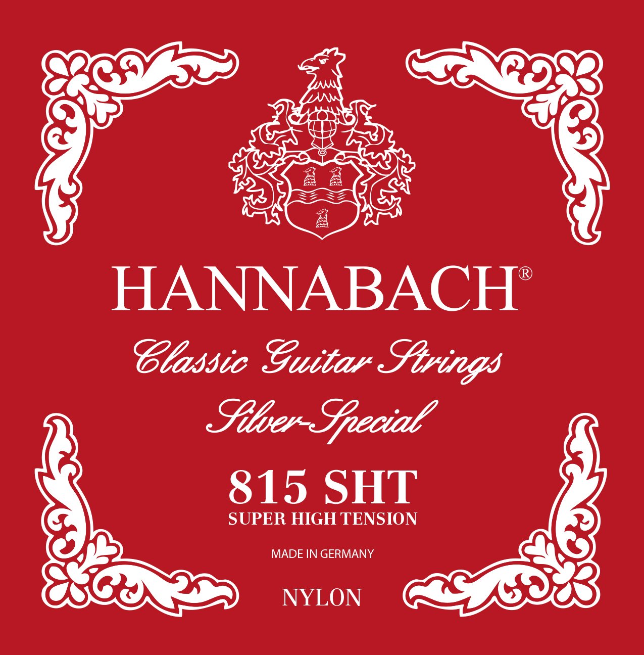 Hannabach strings for classical guitar series 815 Profipack Super High Tension Silver Special (quality strings for almost every instrument, guitar strings classical guitar, Made in Germany), Red