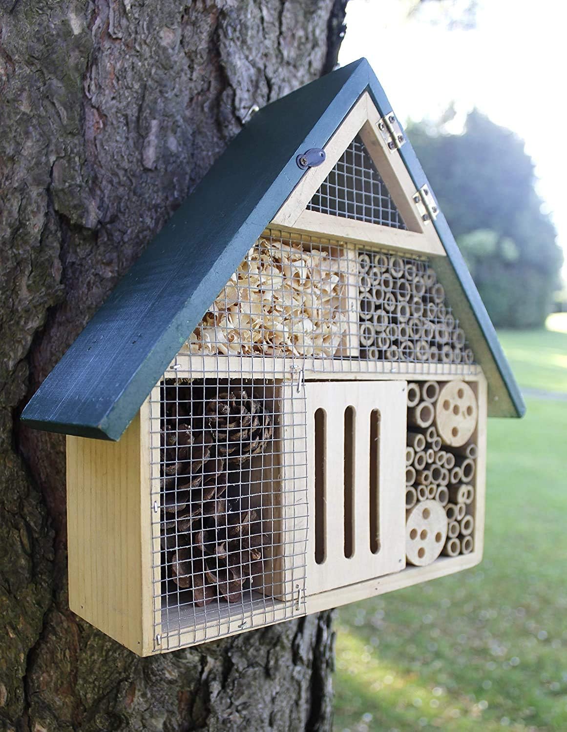 garden mile Wooden Insect Hotel Natural Wood Insect House Garden