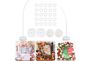 CYAOOI 8FT & 6FT Balloon Arch Stand Kit, Flexible Top Balloon Arch Column Kit, Half Arch Balloon Stand with Base for Floor, Perfect for Wedding Birthday Baby Shower Graduation Party Decorations