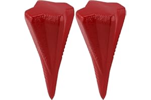 ZEONHAK 4lbs Diamond Wood Splitting Wedge - 4-Direction Steel Splitter for Wood, 2 PCS, Red