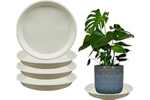 TNTIWQ 4 Pack 16 Inch Round Plant Saucers for Less 14Inch Pot Indoors Outdoors Plant Trays for Pots Planter Saucer Plastic Plant Drip Tray Flower Planter Water Tray for Potted Plants(White, 16"(4pcs))