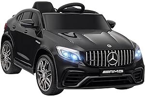 Aosom 12V Toddler Ride On Car with Remote Control, Mercedes Benz AMG GLC63S Coupe, Electric Car with 2 Speed, MP3 Player, Light, Horn, Songs, Suspension, Black