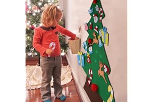 OURWARM Aytai DIY Felt Christmas Tree Set with Ornaments for Kids, Xmas Gifts, New Year Door Wall Hanging Decorations