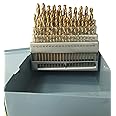 60 Piece 1#-60# Titanium Nitride Coated Numbered Drill Bit Set（0.228" - 0.040"）
