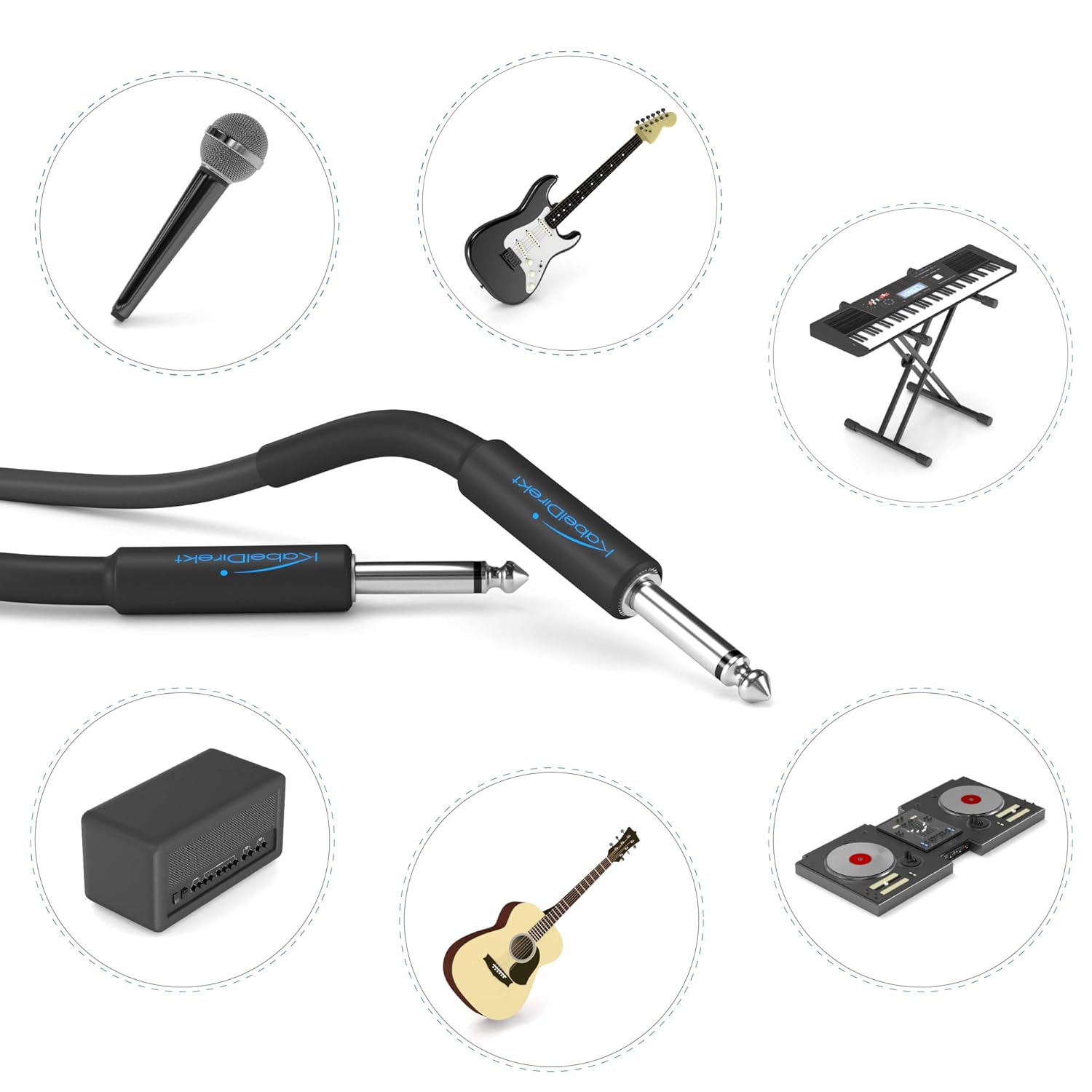 KabelDirekt, 6.3mm headphone jack lead/instrument cable, guitar lead - Image 4
