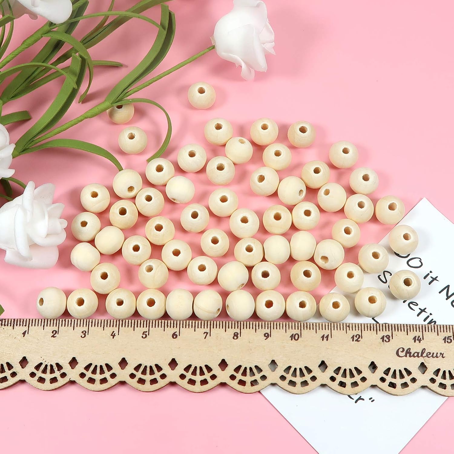 TOAOB 100pcs Wooden Beads Round Wood Beads 10mm for Crafts Decoration DIY Jewelry Making, Light Brown - Image 4