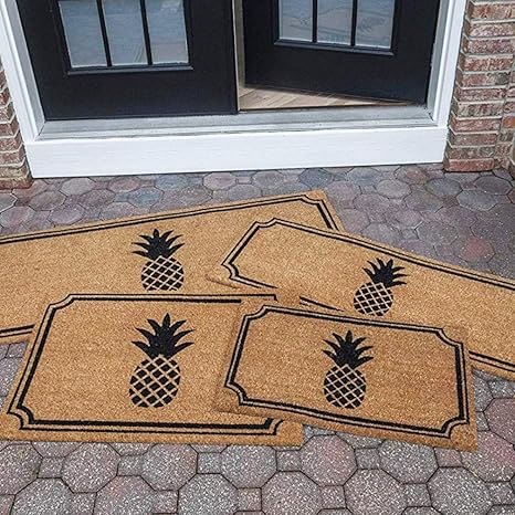 Amazon ココヤシマット エントランスマット 玄関 滑り止め 泥落とし パイナップル 屋外用 室外 ガーデン 水はけ ベランダ 可愛い 優しい おしゃれ ドア 自然素材 ナチュラル 足拭き インテリア 手作り パイナップル 50 90 玄関マット オンライン通販