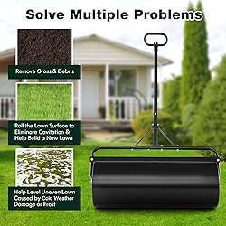 Goplus Lawn Roller, Push/Tow-Behind Lawn Roller, 17