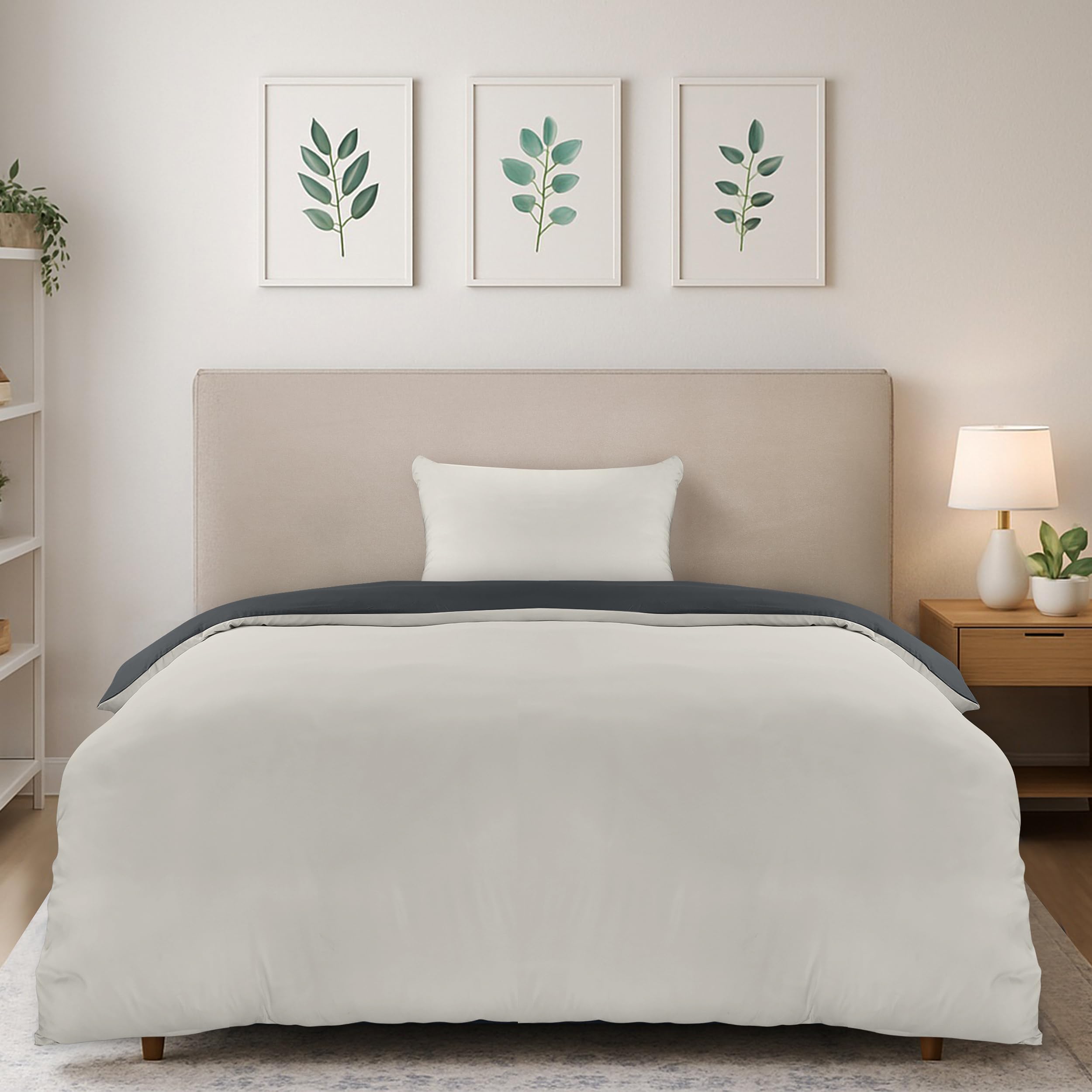 Utopia Bedding Single Duvet Cover Set - Soft Microfibre Polyester Duvet Cover with Pillow case - Bedding Quilt Cover Set (Dark Grey/Light Grey) — image 1