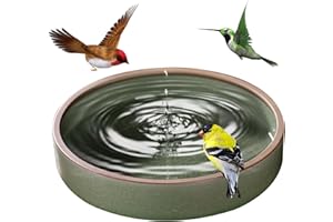 Bird Bath, 8.3 Inch Bird Bath for Garden, Ceramic Bird Bath, Outdoor Bird Bath Bowl, Round Ceramic Bowl Decor