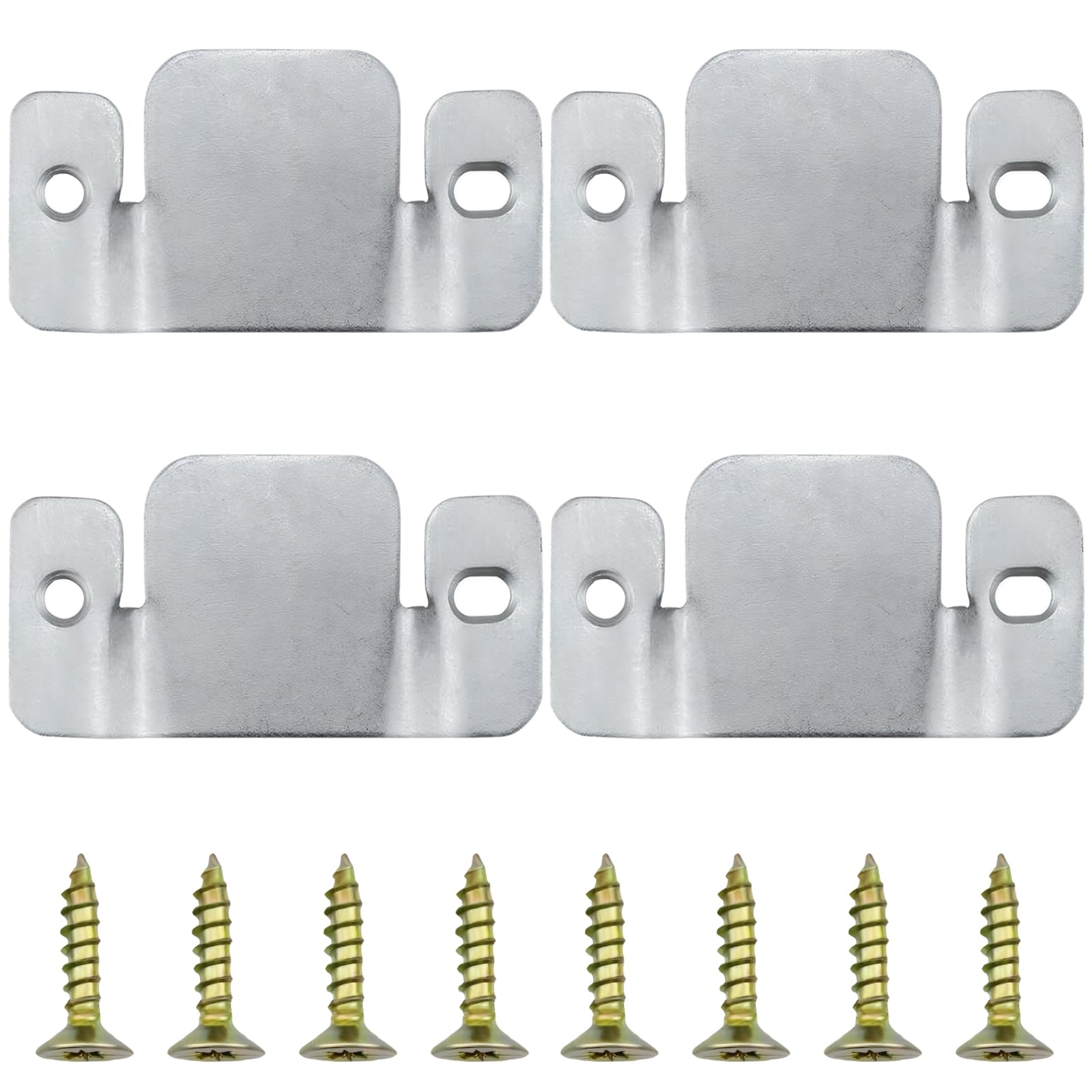 4 Pieces Sofa Couch Beds Connector Clips Metal Joiners Connecting Pieces Sectional Interlocking Furniture Brackets Corner Sofa Connectors Clip with Screws for Furniture (White, 97 x 46 x 8 mm)