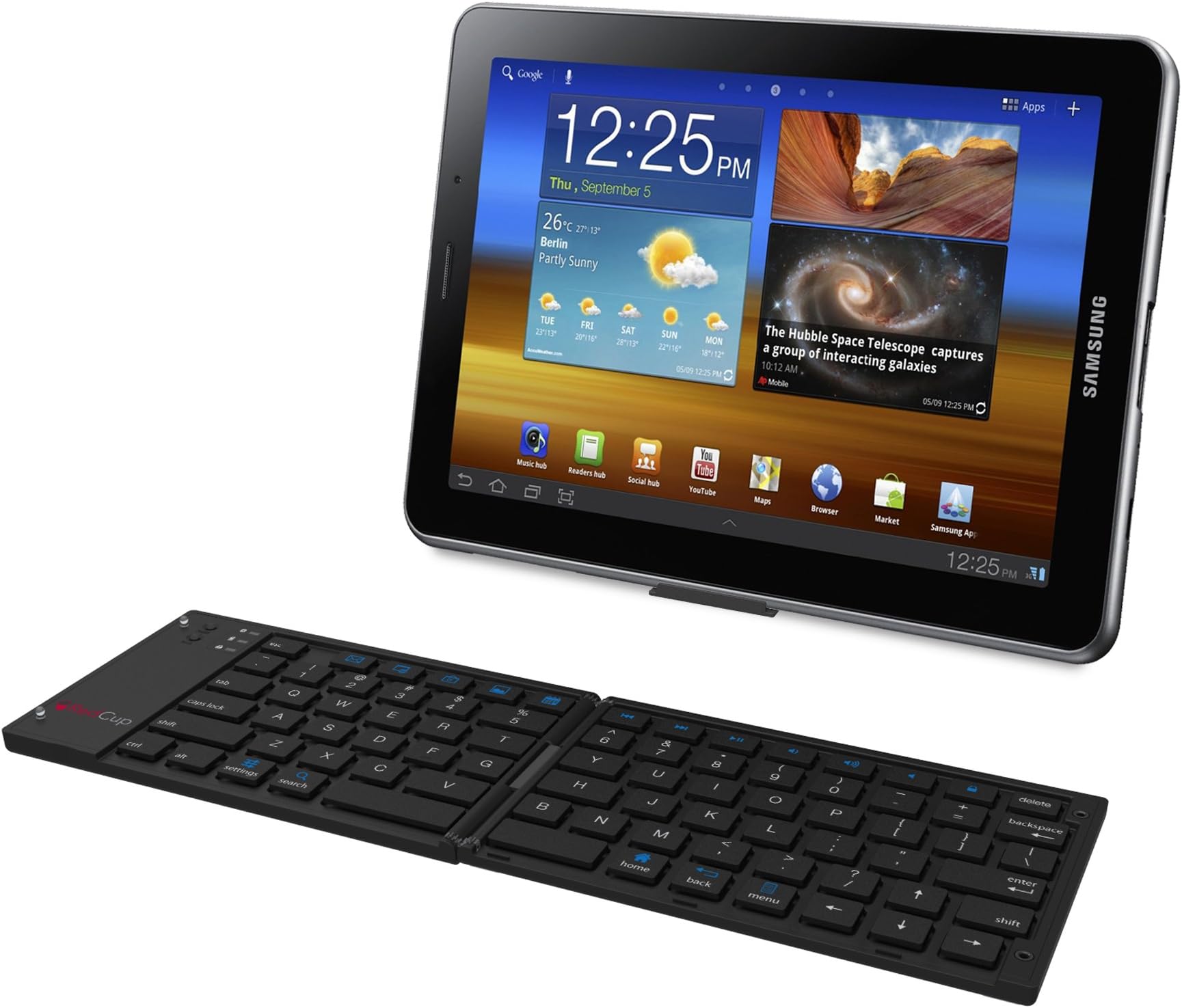 RedCup A0002 Rechargeable, Portable Bluetooth Keyboard for Android, Windows, PC, Tablets & Smartphone, Black
