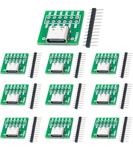 eMagTech 4 Adapters USB-C USB 3.1 Type C Female Adapter Type C Board Breakout Board Test PCB Board for Debugging, Troubleshooting and Function Testing
