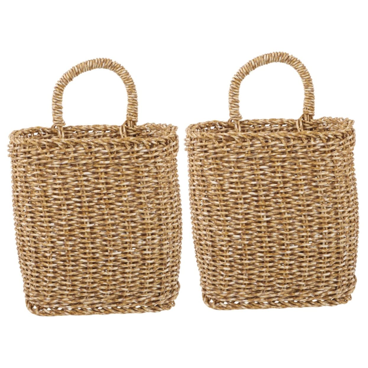 Photo 1 of /OSALADI Hanging Fruit Basket for Kitchen Wall Woven Storage Basket Inch Vegetable Organizer with 2 Pack for Home and Outdoor Use
