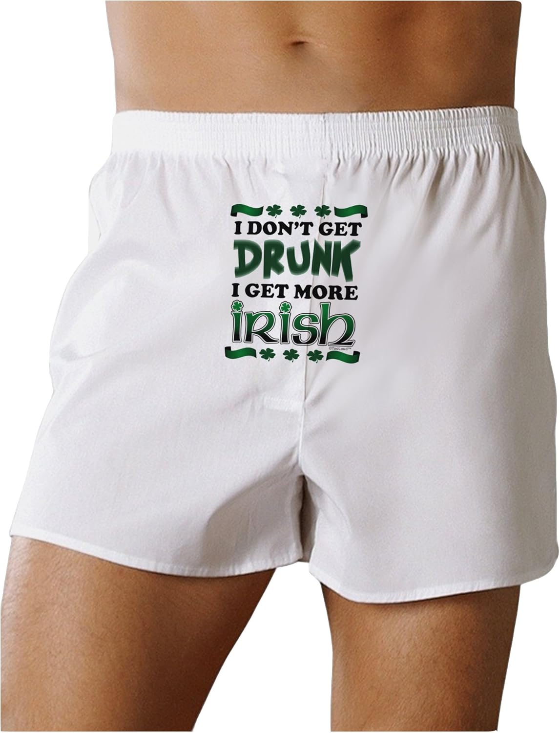 TOOLOUD I Don't Get Drunk Irish Front Print Boxers Shorts White