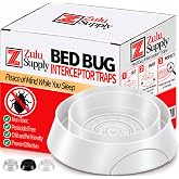 Bed Bug Interceptors &ndash; 8-Pack White Passive Monitor &amp; Detection Trap &ndash; Universal Fit for Bed &amp; Furniture Legs &ndash; Reusable Non-Climbable Wall Pest Control Protection (8-Pack White)
