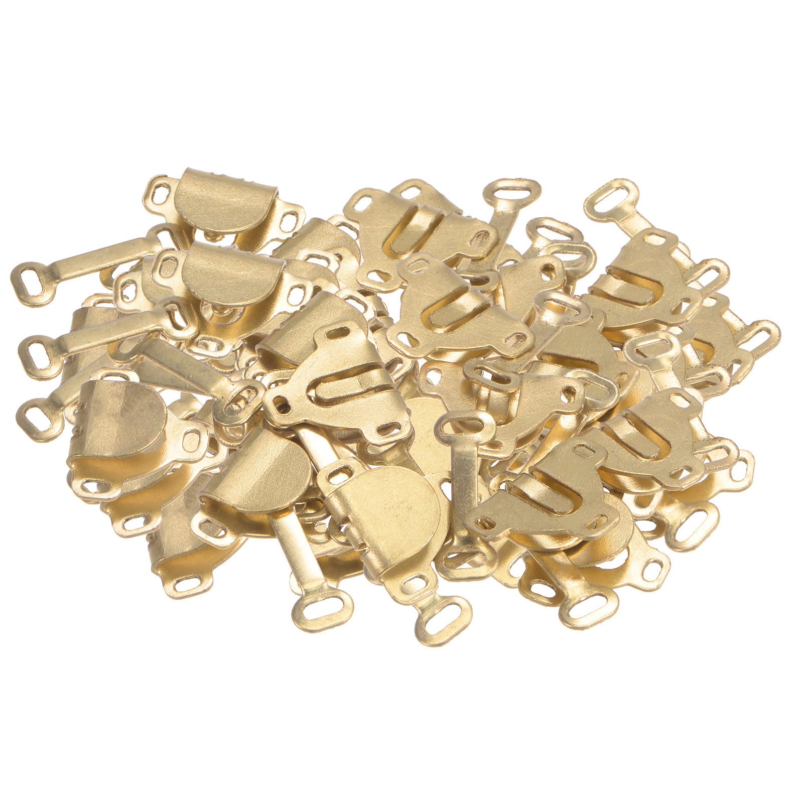 Kozelo 80pcs Sewing Hooks and Eyes Closure - [ 16mm x 13mm ] Copper for Bra Trousers Clothing DIY Use | Golden