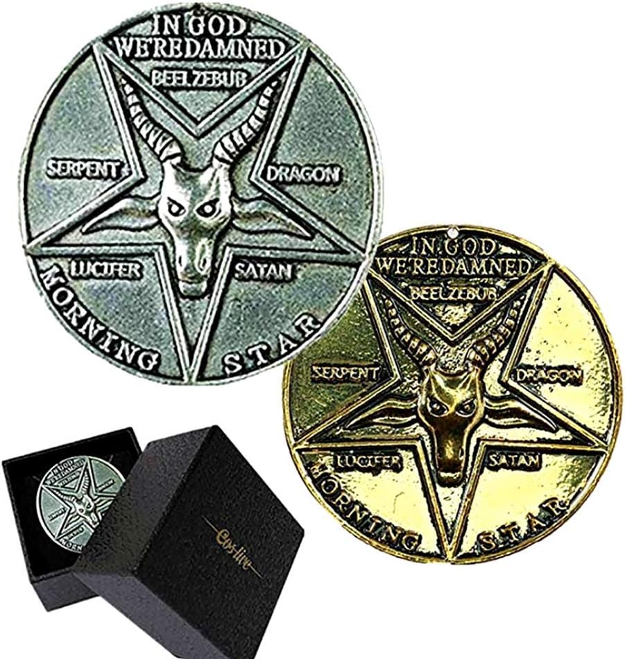 Ajpicture Lucifer Pentecostal Coin Silver&Gold Coin Cosplay Accessories Movie Costume Prop (Silver)