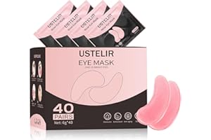USTELIR Under Eye Patches, 40 Pairs Eye Mask for Dark Circles, Puffy Eyes, Undereye Bags,Wrinkles,Eye Mask Patches with Rose, Eye Treatment Skin Care for Men & Women Gift