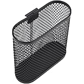 Wall Mounted Metal Mesh Pencil Holder, Black Office Desk Organizer, Storage Cup for Pegboard, Home, School, Kitchen